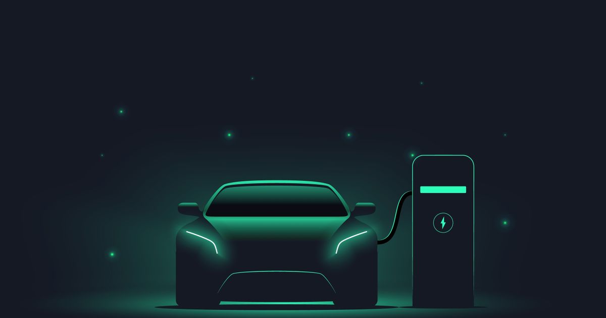 Vector illustration of electric car